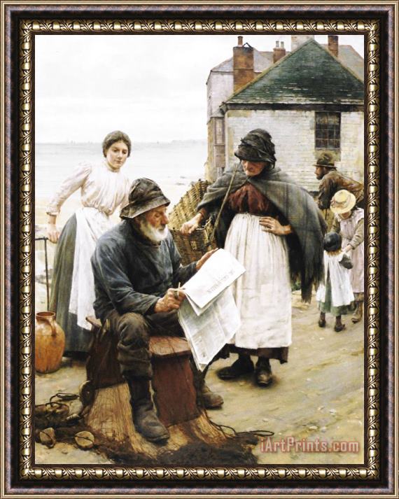 Walter Langley When The Boats Are Away Framed Print