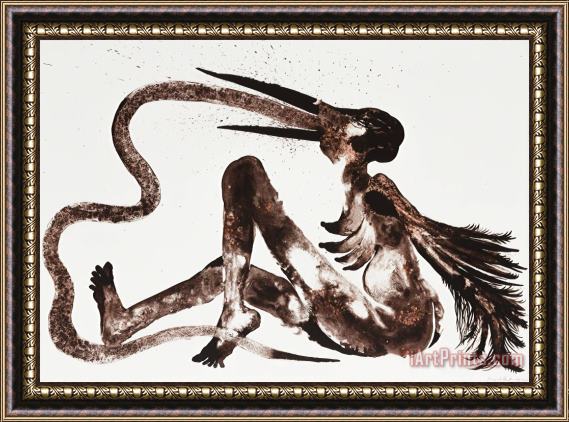 Wangechi Mutu Snake Eater, 2014 Framed Painting