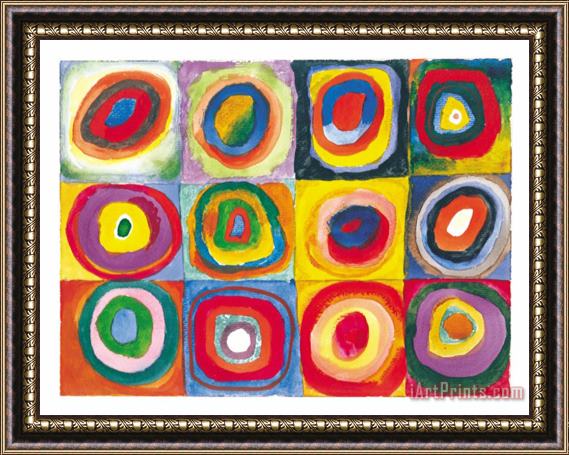 Wassily Kandinsky Farbstudie Quadrate C 1913 Framed Painting