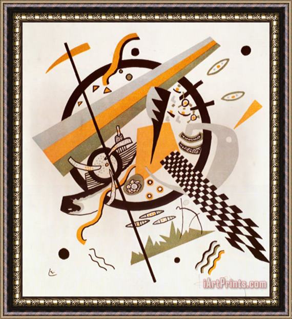 Wassily Kandinsky Komposition Mit Schachbrettstreifen 1922 Framed Painting