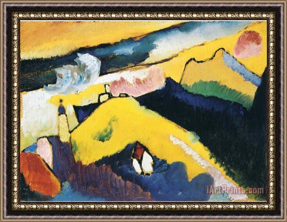Wassily Kandinsky Mountain Landscape with Church 1910 Framed Painting
