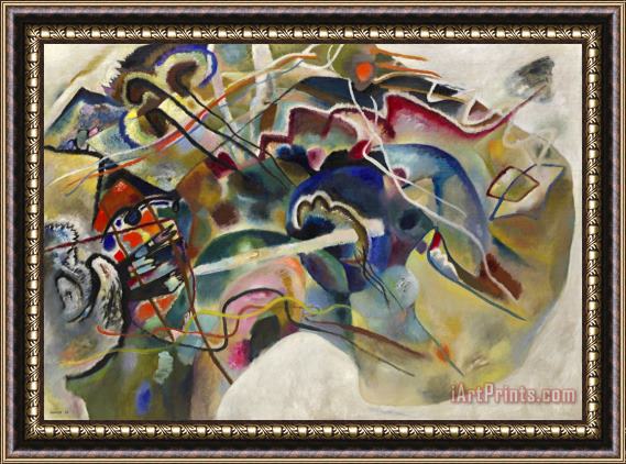 Wassily Kandinsky Painting with White Border Moscow Framed Print