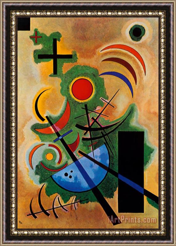 Wassily Kandinsky Solid Green Framed Painting