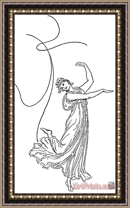 Water Crane Dancing Figure Line Drawing Framed Print