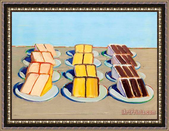 Wayne Thiebaud Cake Rows, 1962 Framed Painting