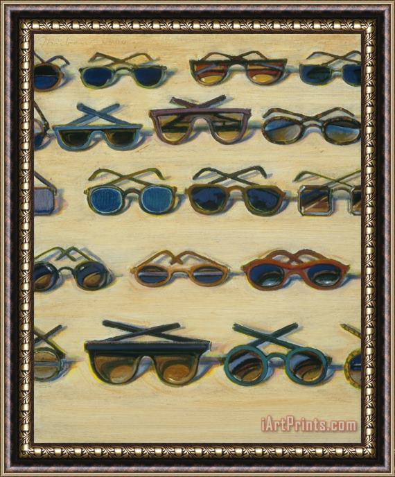 Wayne Thiebaud Five Rows of Sunglasses Framed Painting