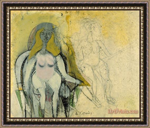 Willem De Kooning Seated Woman, 1950 Framed Painting