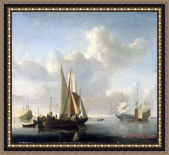 Willem van de Velde Ships Near The Coast Framed Print