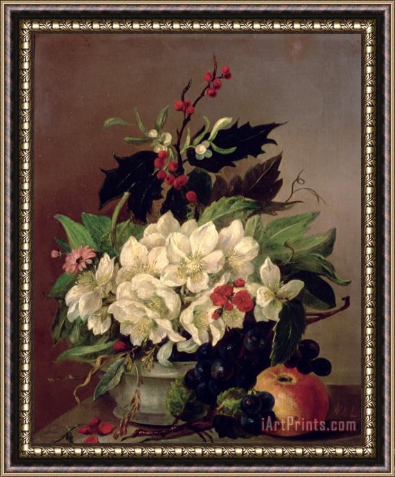 Willem van Leen Christmas Roses Framed Painting
