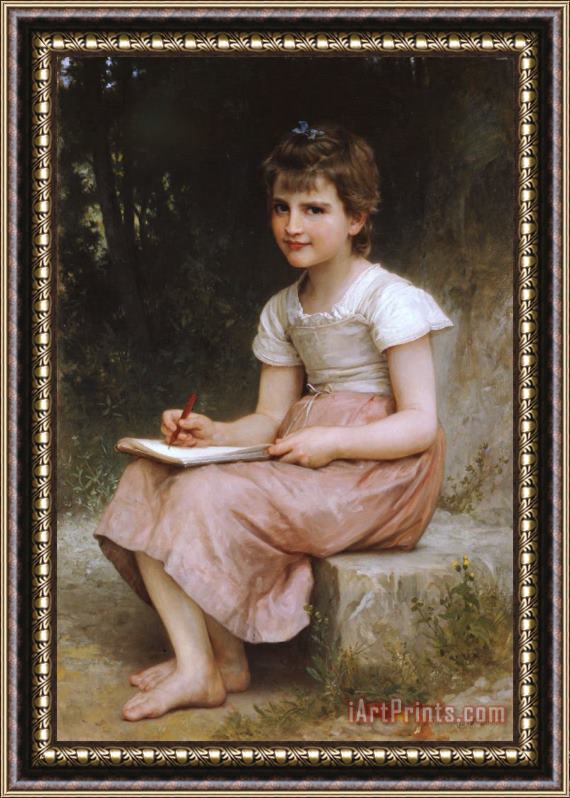 William Adolphe Bouguereau A Calling Framed Painting