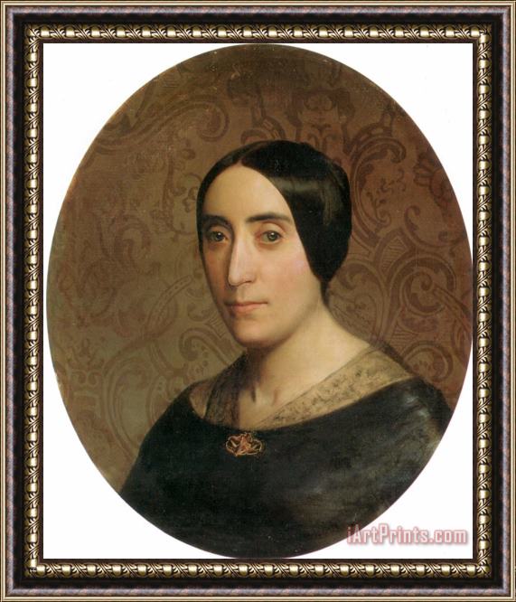 William Adolphe Bouguereau A Portrait of Amelina Dufaud Bouguereau Framed Print