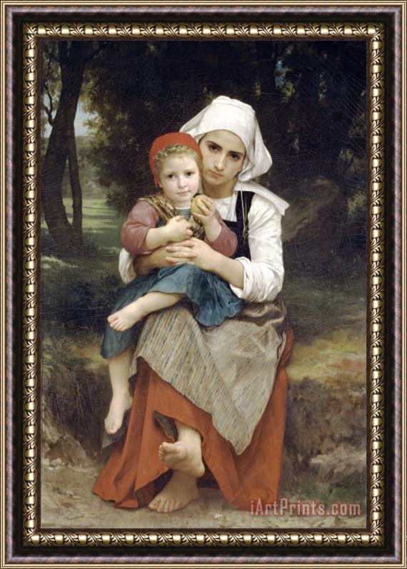 William Adolphe Bouguereau Breton Brother And Sister Framed Painting