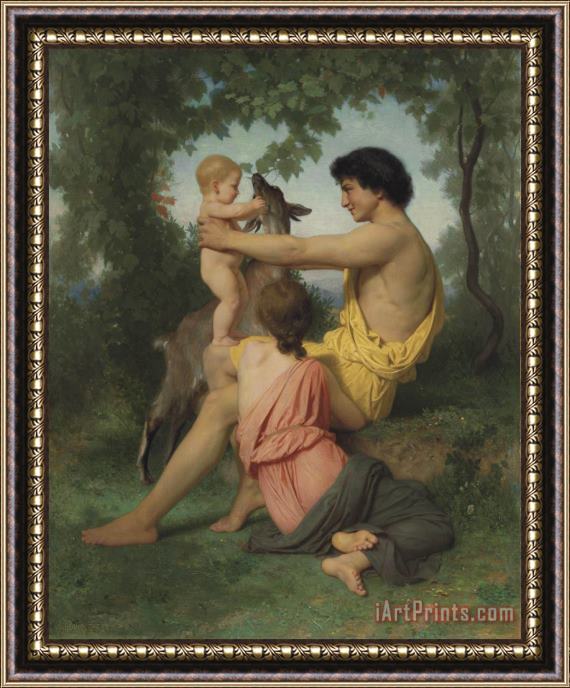 William Adolphe Bouguereau Idyll Ancient Family Framed Painting