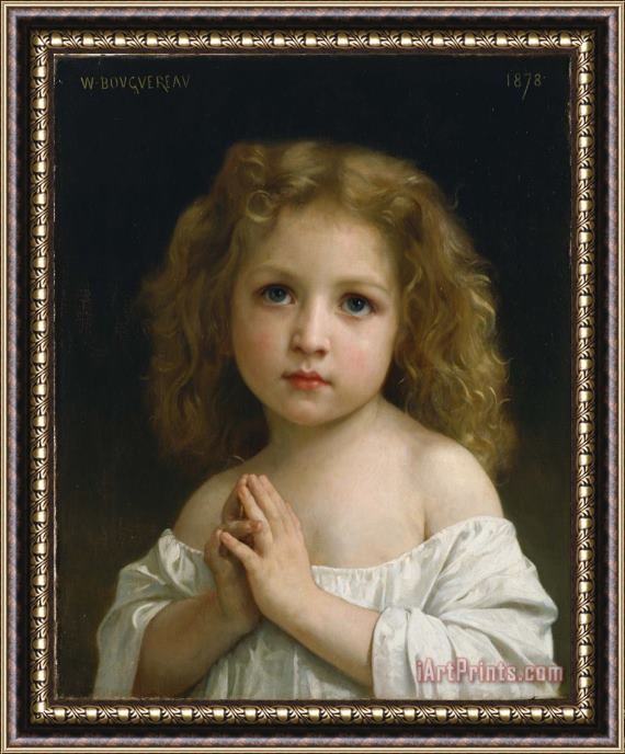 William Adolphe Bouguereau Little Girl Framed Painting