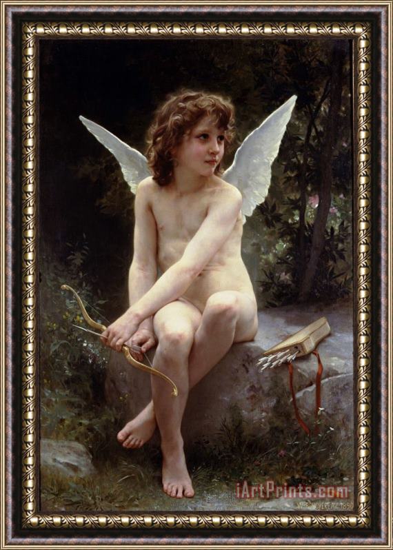 William Adolphe Bouguereau Love on The Look Out Framed Painting