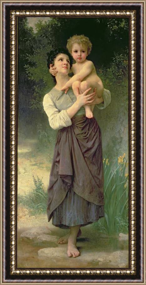 William Adolphe Bouguereau Mother and Child Framed Painting