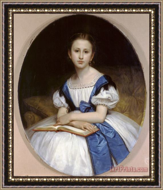 William Adolphe Bouguereau Portrait of Miss Brissac Framed Painting