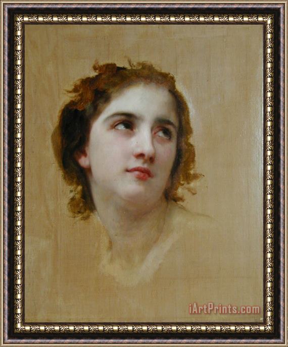 William Adolphe Bouguereau Sketch of a Young Woman Framed Print