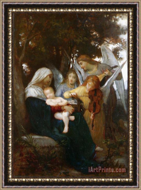 William Adolphe Bouguereau Study for Virgin with Angels Framed Painting