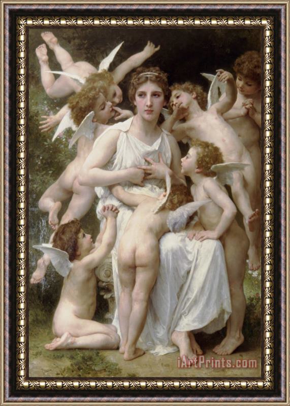 William Adolphe Bouguereau The Assault Framed Painting