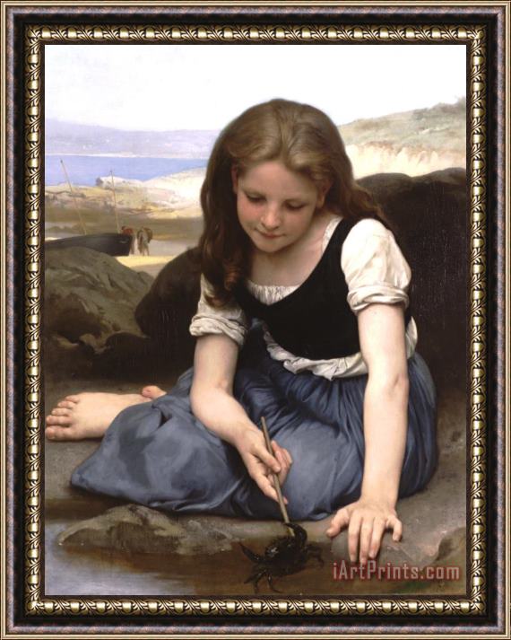 William Adolphe Bouguereau The Crab Framed Painting