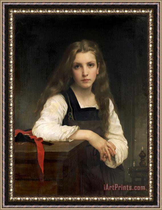 William Adolphe Bouguereau The Fair Spinner Framed Painting