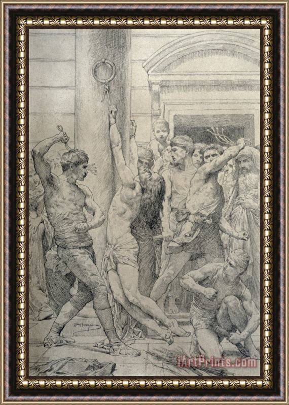 William Adolphe Bouguereau The Flagellation of Christ Framed Painting