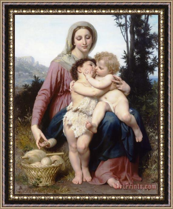 William Adolphe Bouguereau The Holy Family Framed Painting