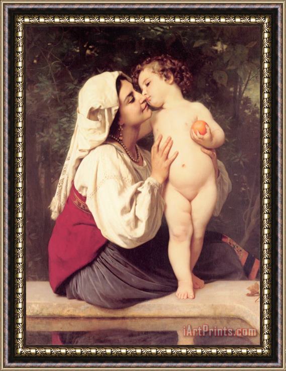 William Adolphe Bouguereau The Kiss Framed Print