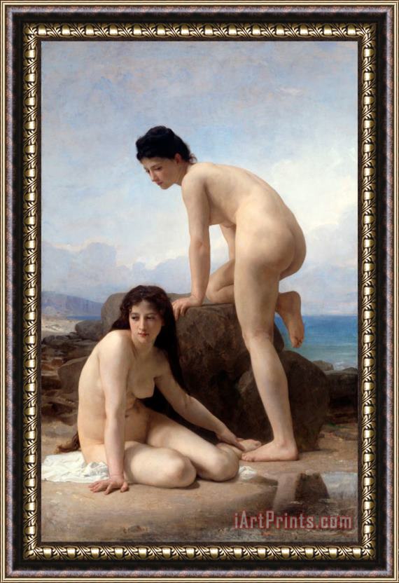 William Adolphe Bouguereau The Two Bathers Framed Painting