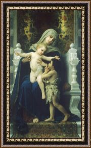 Babys First Steps Framed Prints - The Virgin, Baby Jesus And Saint John The Baptist by William Adolphe Bouguereau