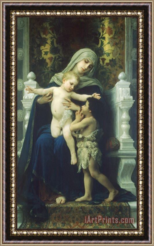 William Adolphe Bouguereau The Virgin, Baby Jesus And Saint John The Baptist Framed Print