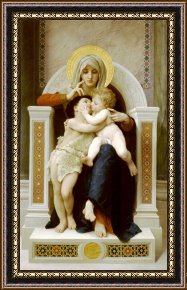 Babys First Steps Framed Prints - The Virgin, The Baby Jesus And Saint John The Baptist by William Adolphe Bouguereau