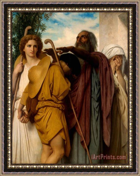 William Adolphe Bouguereau Tobias Saying Goodbye to His Father Framed Painting