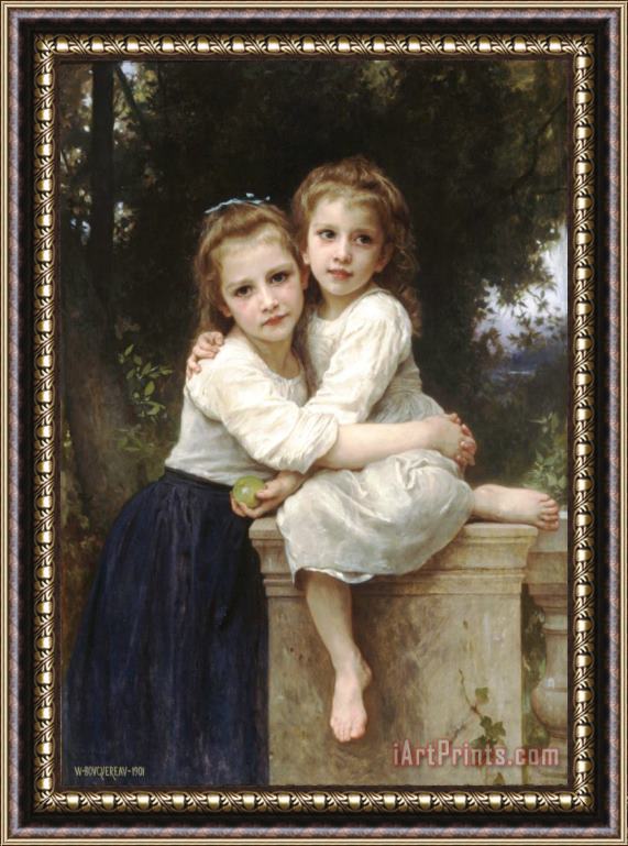 William Adolphe Bouguereau Two Sisters Framed Print