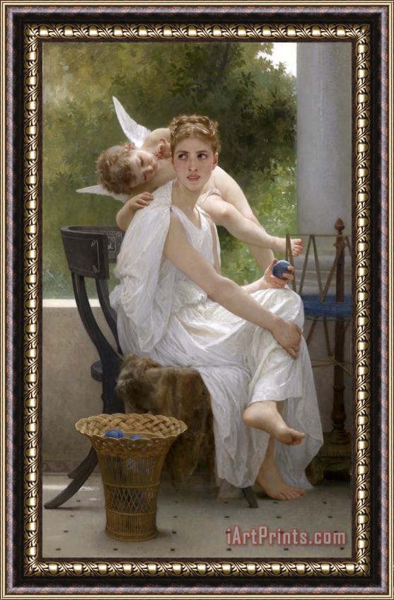 William Adolphe Bouguereau Work Interrupted Framed Painting