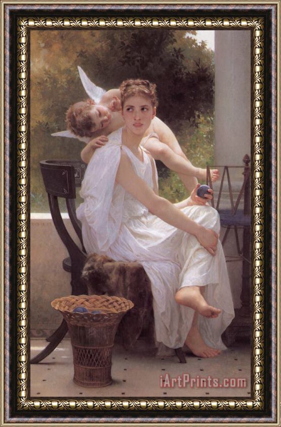 William Adolphe Bouguereau Work Interrupted Framed Painting