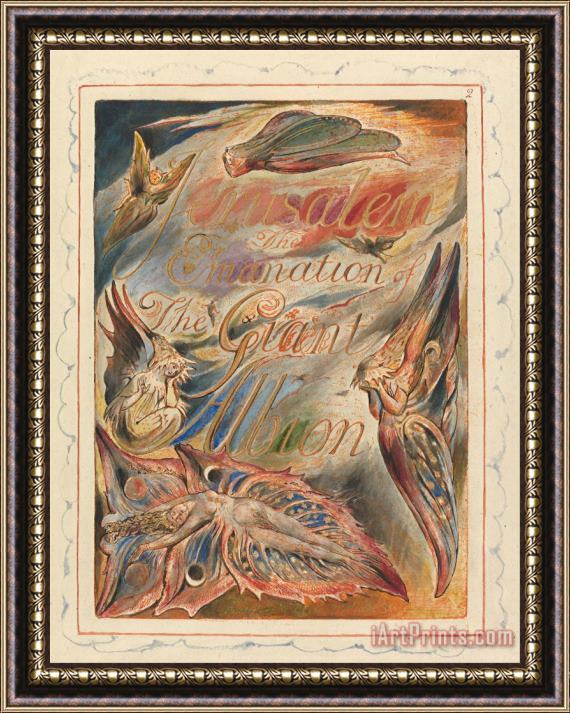 William Blake Jerusalem, Plate 2, Title Page Framed Print