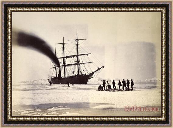 William Bradford Hunting by Steam in Melville Bay Framed Painting