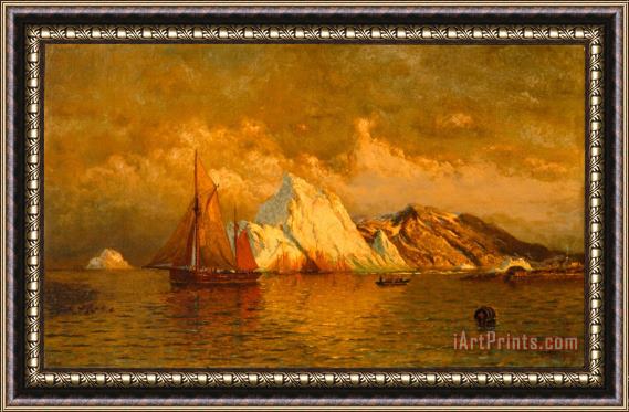 William Bradford Near Midnight Labrador Framed Painting