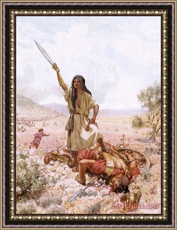 William Brassey Hole David And Goliath Framed Painting