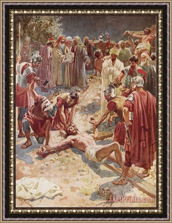 William Brassey Hole Jesus being crucified Framed Painting