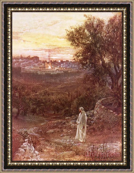William Brassey Hole Jesus on the mount of Olives Framed Print