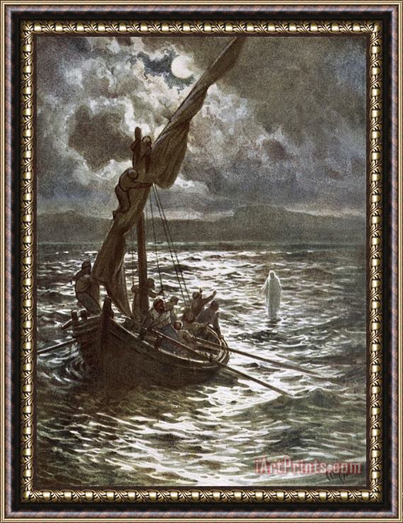 William Brassey Hole Jesus Walking Upon The Sea Framed Painting