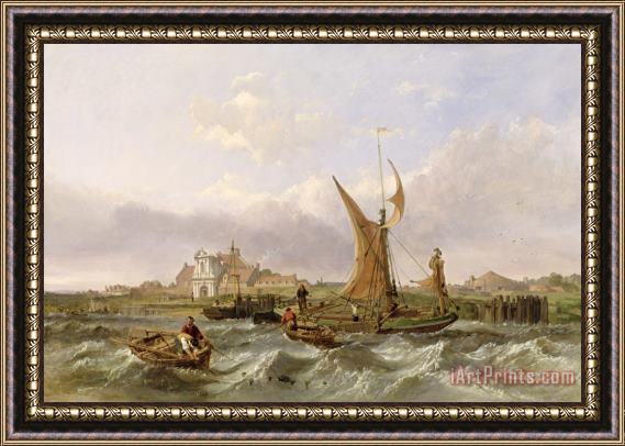 William Clarkson Stanfield Tilbury Fort - Wind Against the Tide Framed Painting