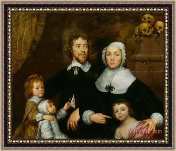 William Dobson Portrait of a Family, Probably That of Richard Streatfeild Framed Painting