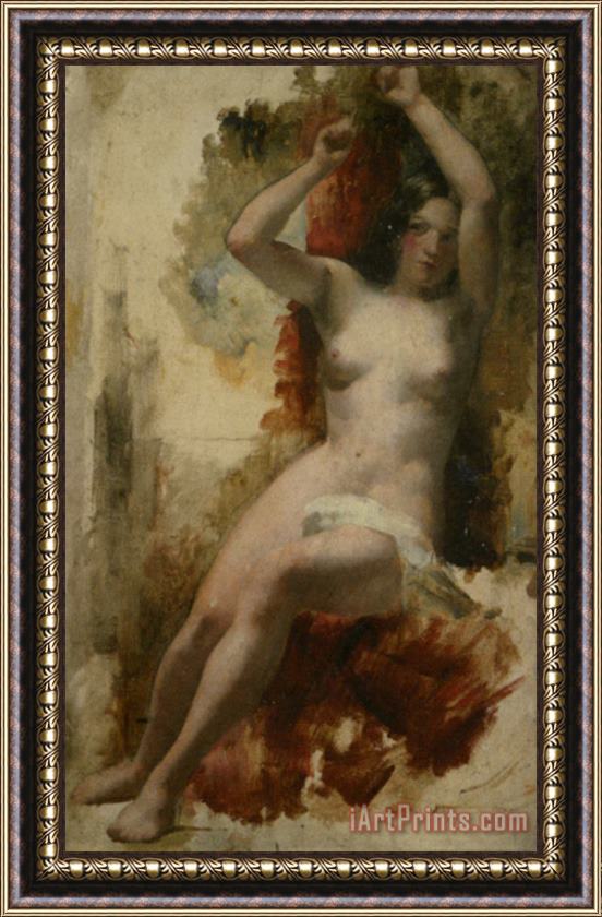William Etty Study of a Seated Nude Framed Painting