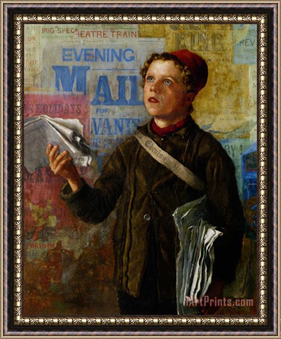 William H. Snape The Evening News Framed Painting