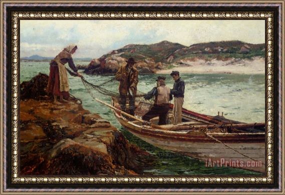 William Henry Bartlett Landing The Catch Framed Painting