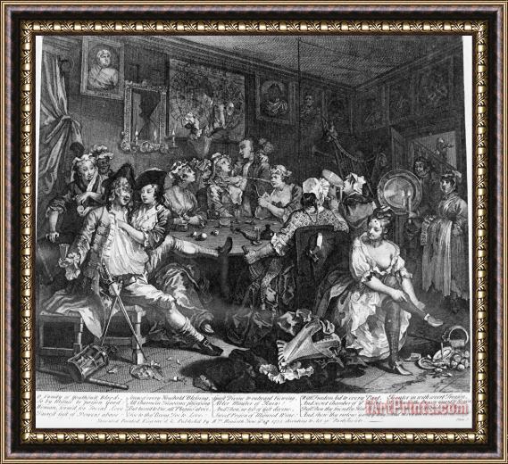 William Hogarth A Rake's Progress, Plate 3, The Tavern Scene Framed Print